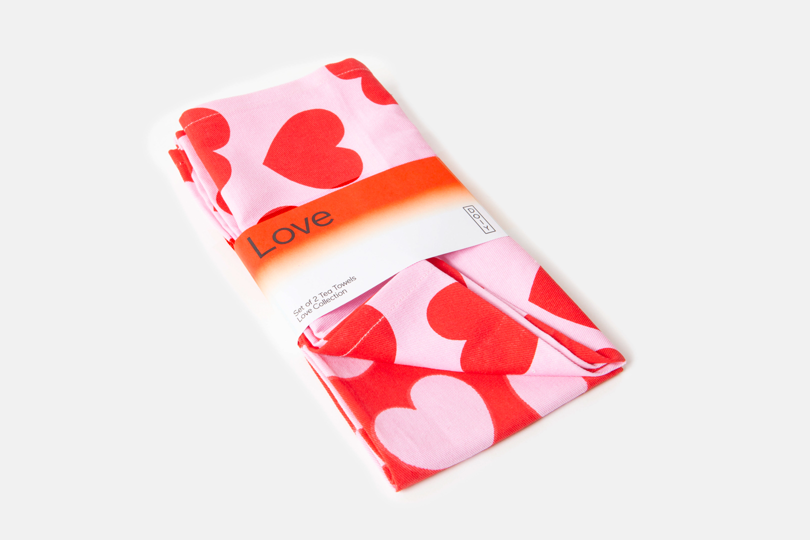 2-er Set Geschirrtücher Love - in Rosa-Rot – Bild 5