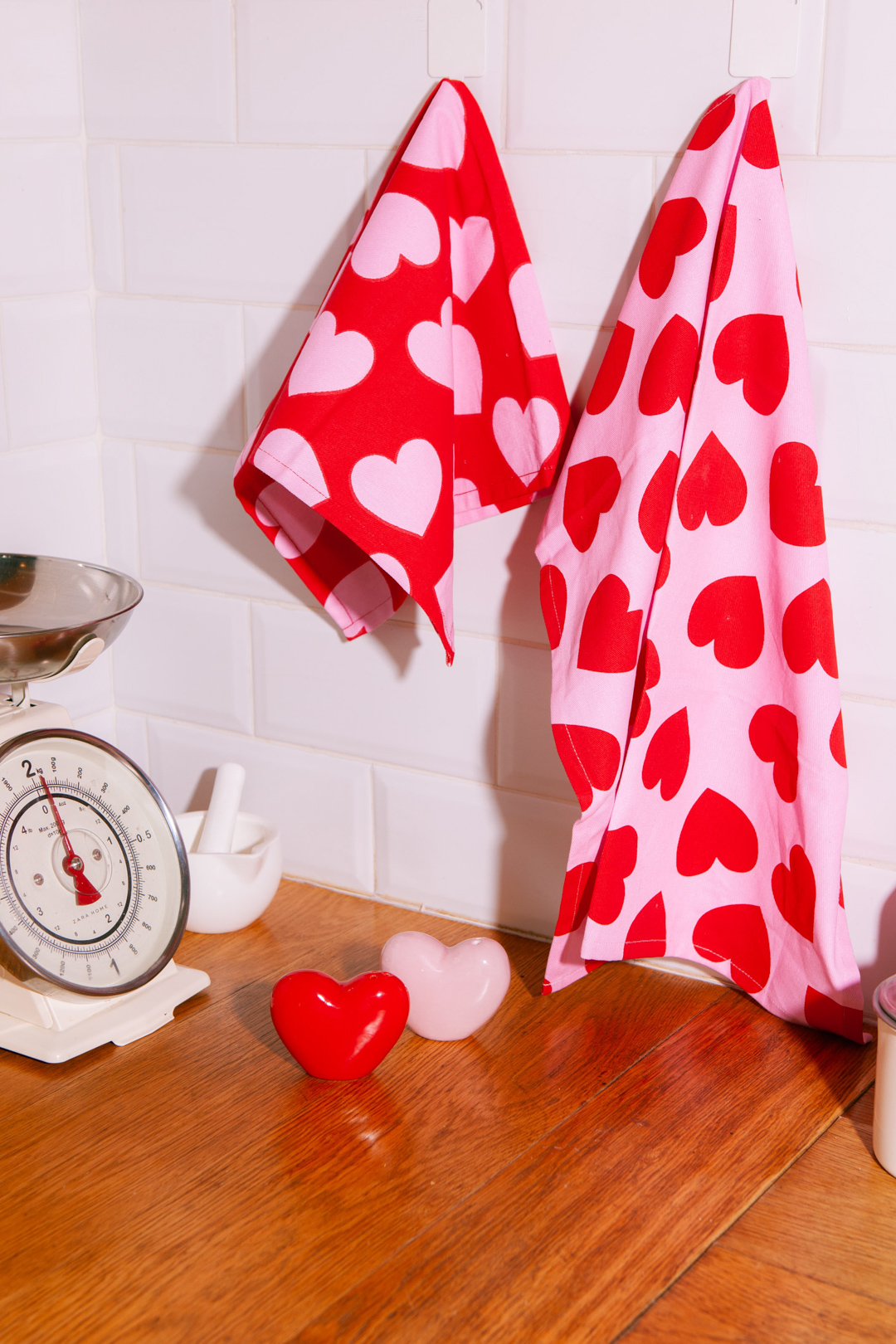 2-er Set Geschirrtücher Love - in Rosa-Rot – Bild 2