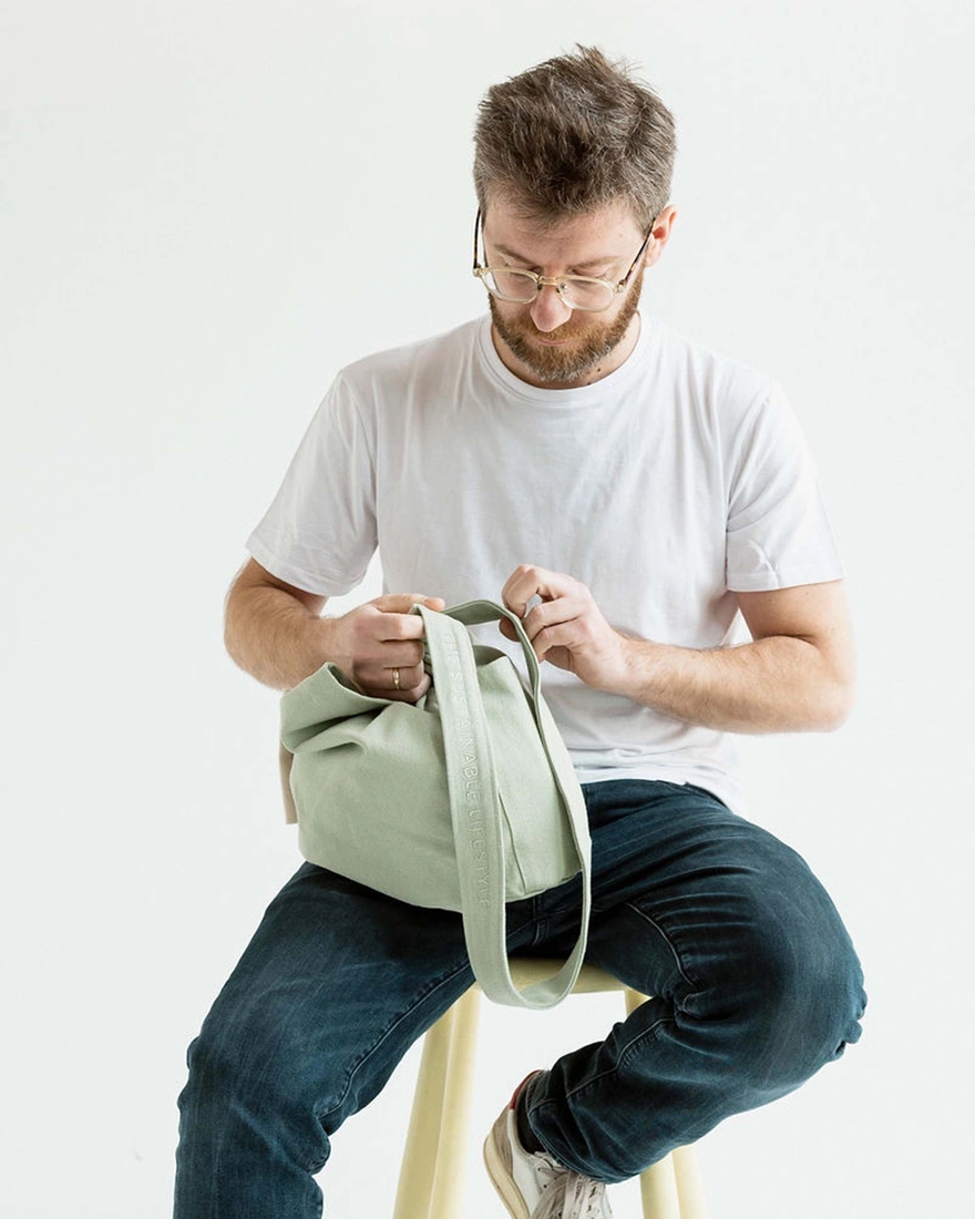 Mira Canvas Tasche aus Baumwolle | Sea Foam – Bild 3