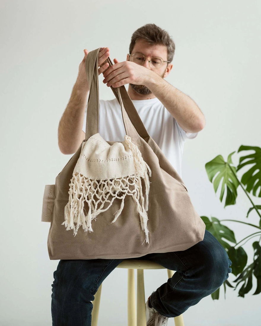 Rima Canvas Tasche aus Baumwolle | Mocha