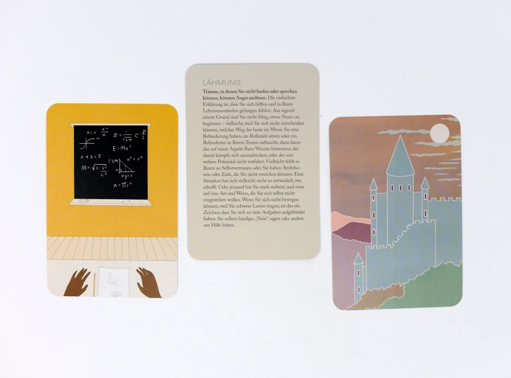 Karten-Set "Traumdeuter - 60 Karten zum Entschlüsseln Ihres Unterbewusstseins" von Theresa Cheung, Magma Publishing Ltd – Bild 2