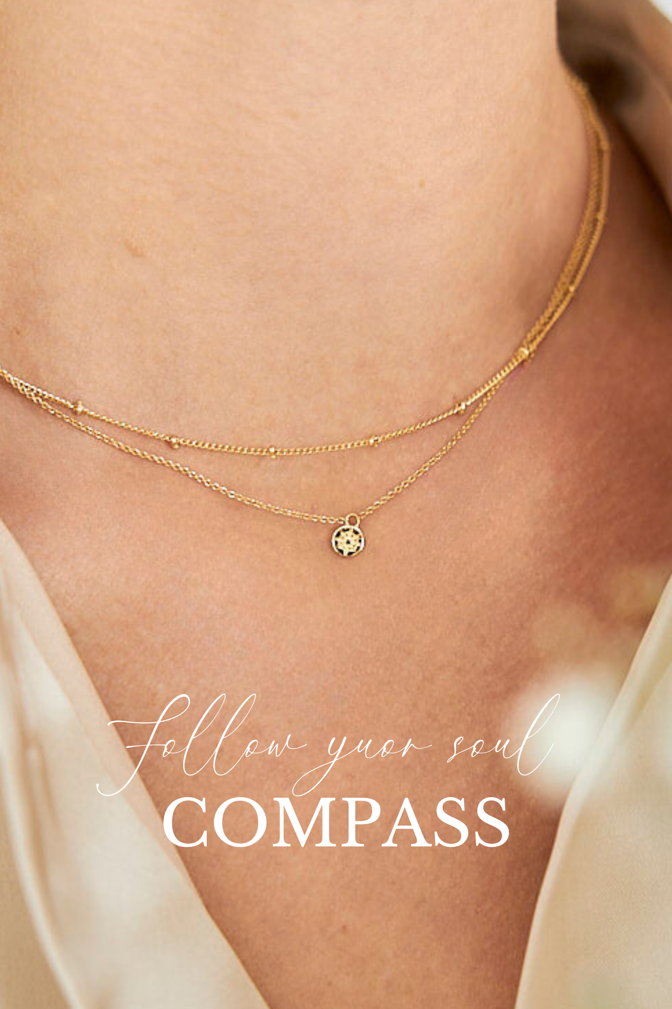 Halskette "Kompass" - 14 K vergoldet – Bild 3
