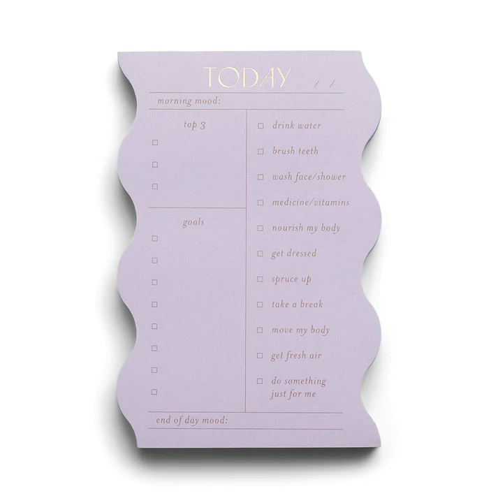 Tagesplaner Notizblock "Wavy" - in Lilac, Lila | Daily Planner