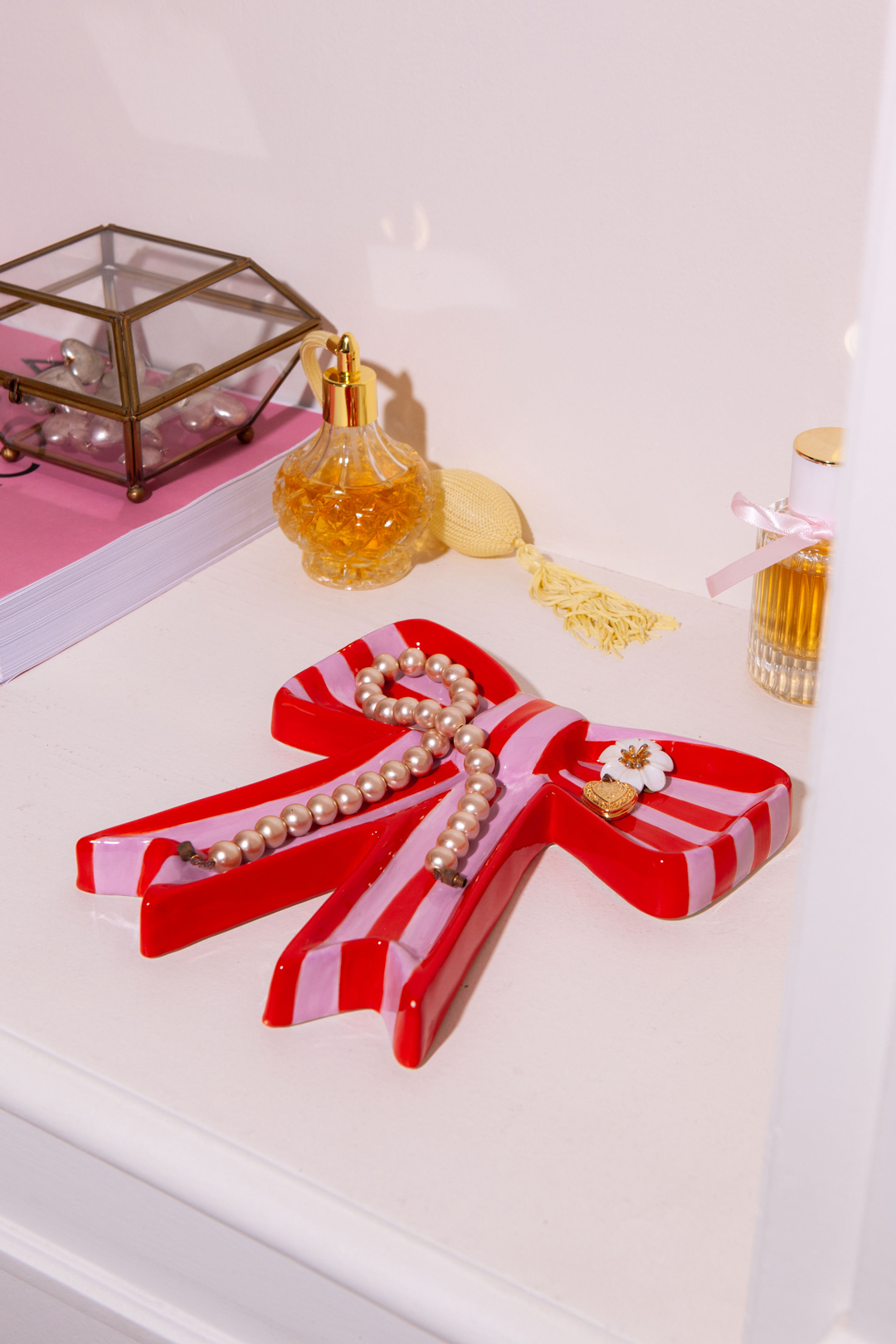 Keramik Schmuckablage Schleife - Rosa-Rot | Schmuckschale, Dekoration – Bild 4