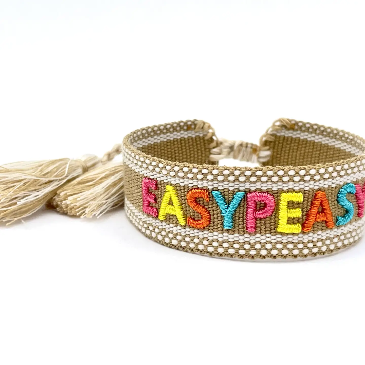 Statement-Armband "EASYPEASY" - gewebt, bestickt – Bild 5