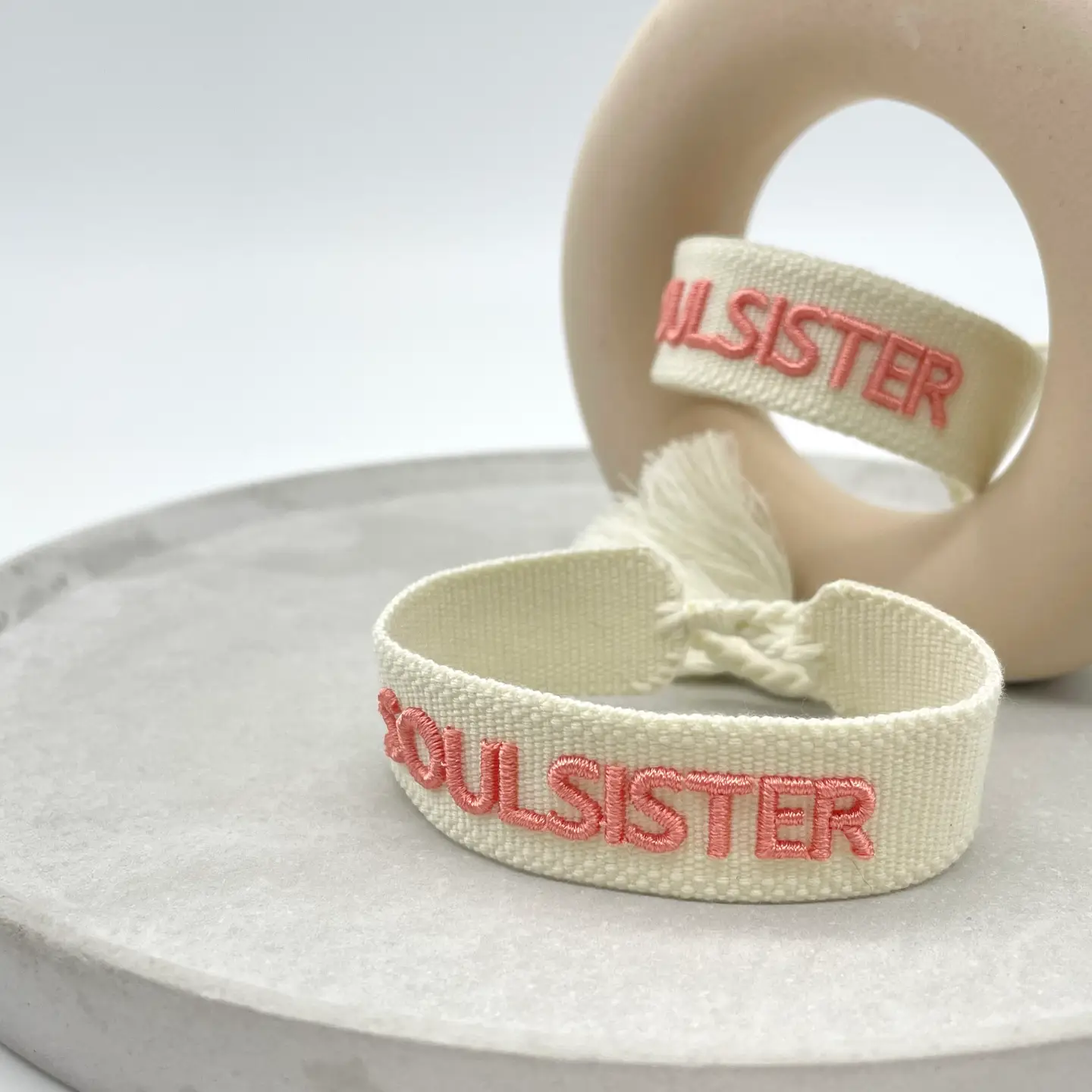 Statement-Armband "SOULSISTER" - gewebt, bestickt – Bild 3