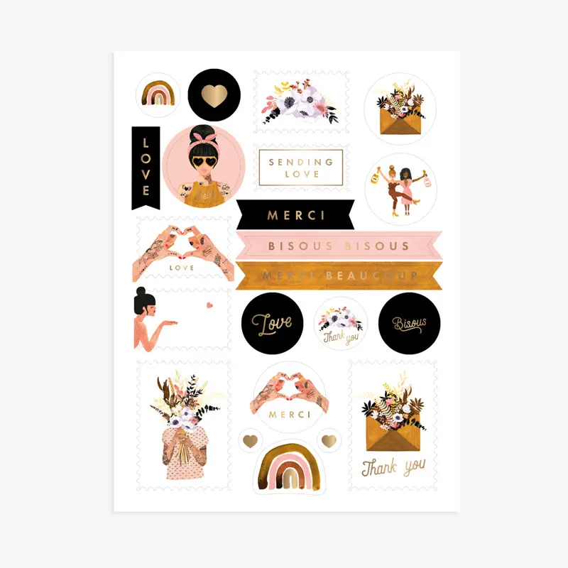 Sticket-Set "Love & Thank you" - 3 Bögen – Bild 2