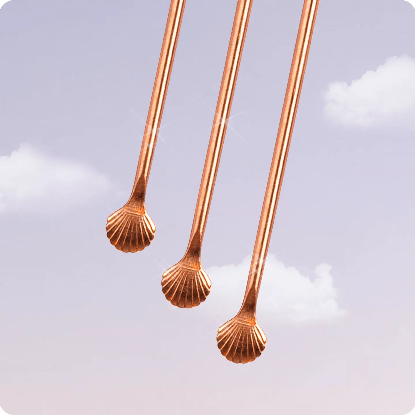 Ayurvedischer Zungenreiniger aus Kupfer - mit Muschelgriff – Bild 3