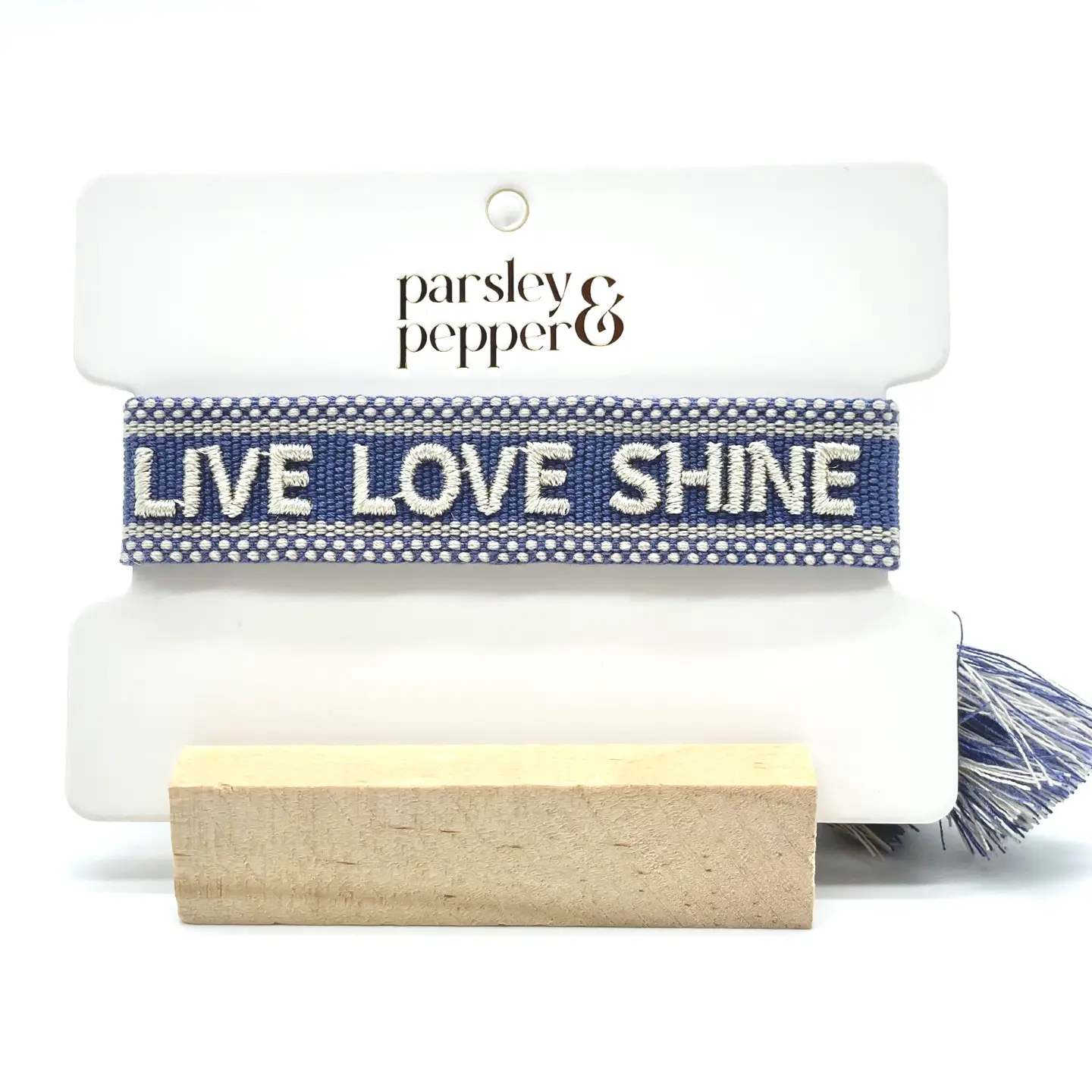 Statement-Armband "LIVE LOVE SHINE" - gewebt, bestickt