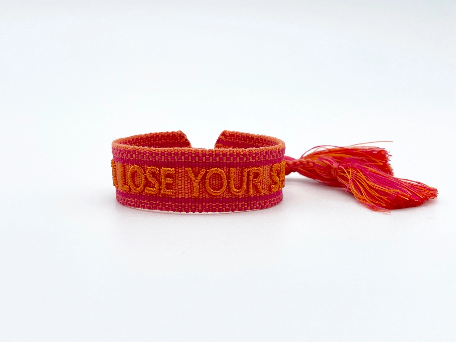 Statement-Armband "NEVER LOSE YOUR SPARKLE" - gewebt, bestickt